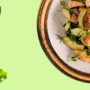 Vibrant microgreens chicken salad